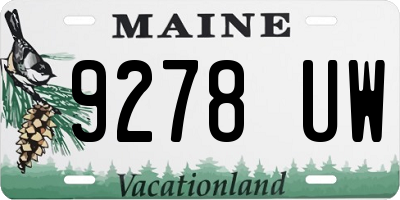 ME license plate 9278UW