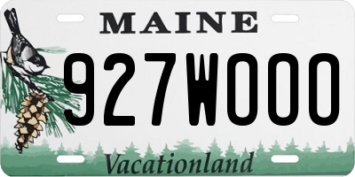 ME license plate 927WOOO