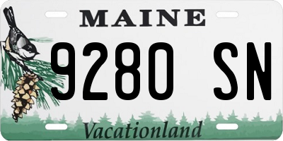 ME license plate 9280SN