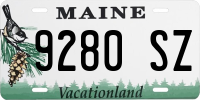 ME license plate 9280SZ