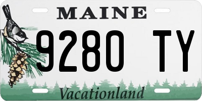 ME license plate 9280TY