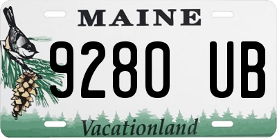 ME license plate 9280UB