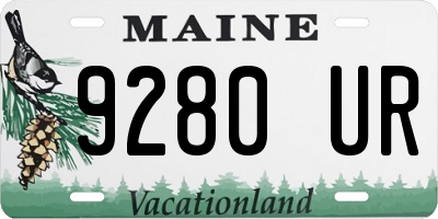 ME license plate 9280UR