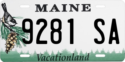 ME license plate 9281SA