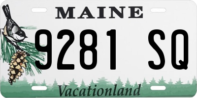ME license plate 9281SQ