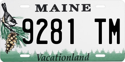 ME license plate 9281TM
