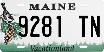 ME license plate 9281TN