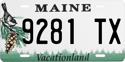 ME license plate 9281TX