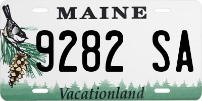 ME license plate 9282SA