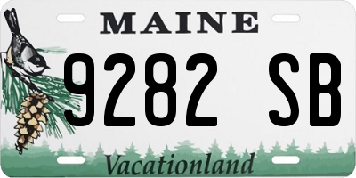 ME license plate 9282SB
