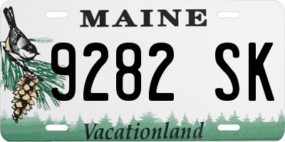 ME license plate 9282SK