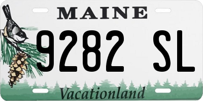 ME license plate 9282SL