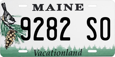 ME license plate 9282SO
