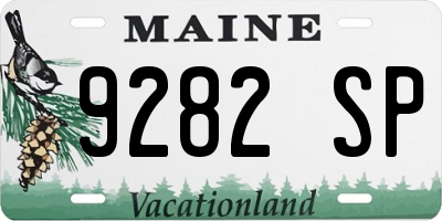 ME license plate 9282SP