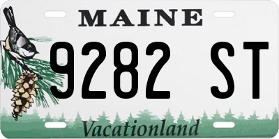 ME license plate 9282ST