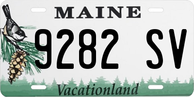 ME license plate 9282SV