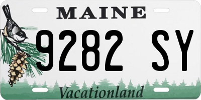 ME license plate 9282SY