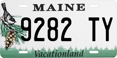 ME license plate 9282TY
