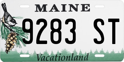 ME license plate 9283ST