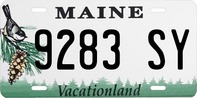 ME license plate 9283SY