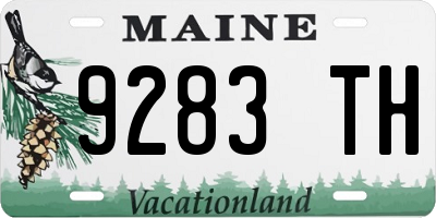 ME license plate 9283TH