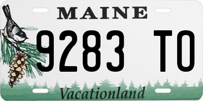 ME license plate 9283TO