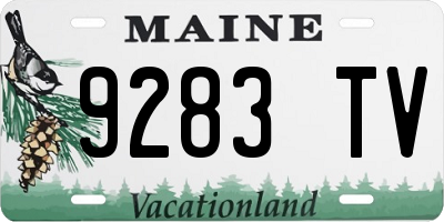 ME license plate 9283TV