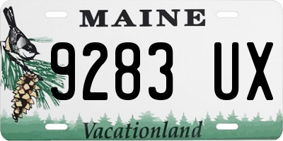 ME license plate 9283UX