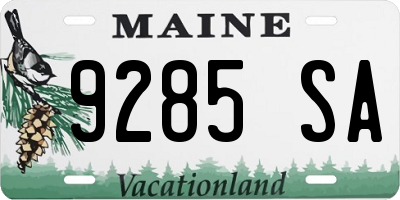 ME license plate 9285SA