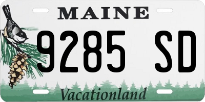 ME license plate 9285SD