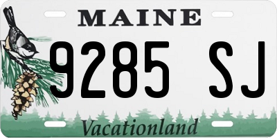 ME license plate 9285SJ