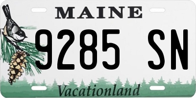 ME license plate 9285SN