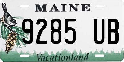 ME license plate 9285UB