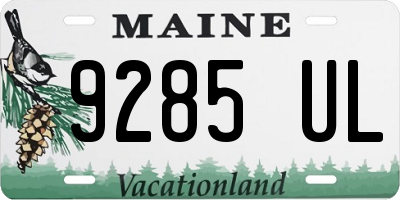ME license plate 9285UL