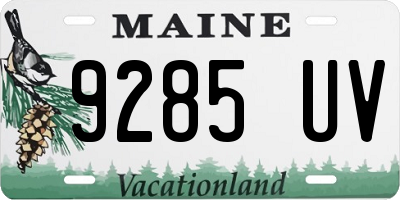 ME license plate 9285UV