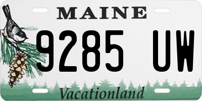 ME license plate 9285UW