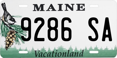 ME license plate 9286SA