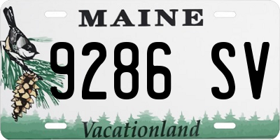 ME license plate 9286SV