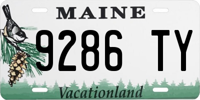 ME license plate 9286TY