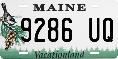 ME license plate 9286UQ