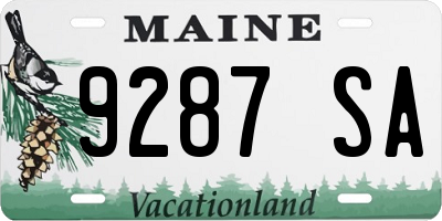 ME license plate 9287SA