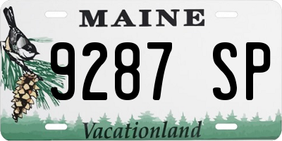 ME license plate 9287SP