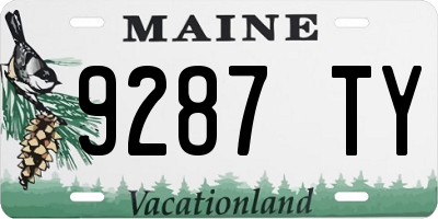 ME license plate 9287TY