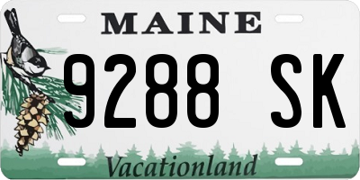 ME license plate 9288SK