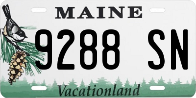 ME license plate 9288SN
