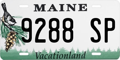 ME license plate 9288SP
