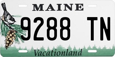 ME license plate 9288TN