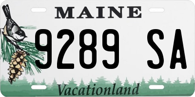 ME license plate 9289SA