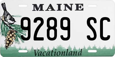 ME license plate 9289SC