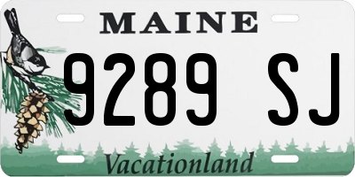 ME license plate 9289SJ